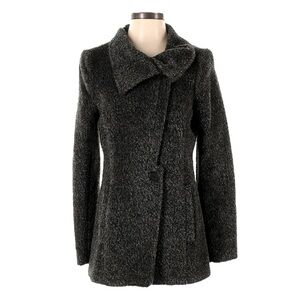 Incalpaca TPX Charcoal Gray Wool Suri Alpaca Blend Coat Women’s S Longline Lapel